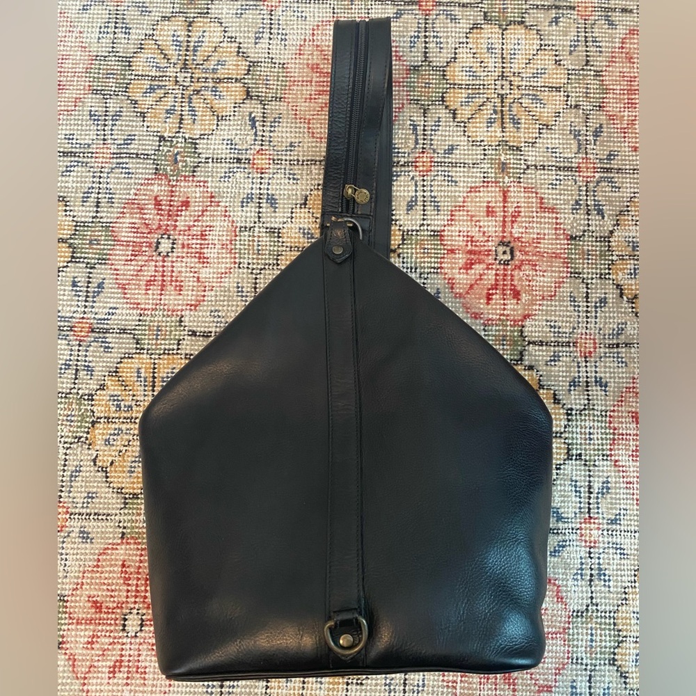 Vintage leather convertible sling bag/backpack